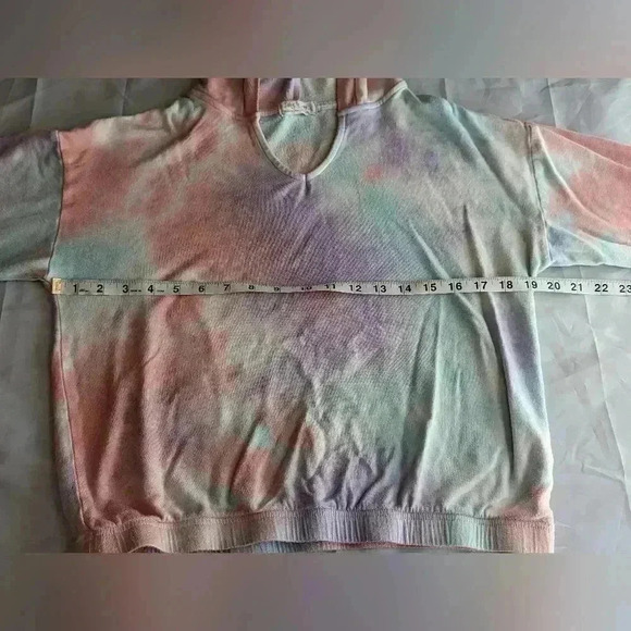 Jolie & Joy Tie Dye Hoodie Pink Pullover Sweatshirt Ladies/Juniors M - Picture 10 of 14